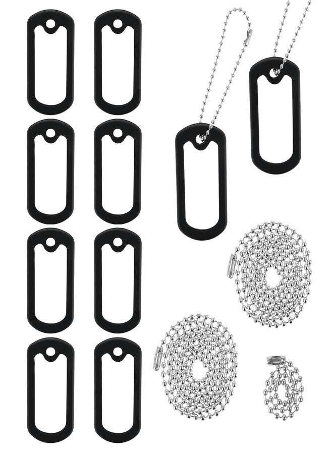 Aeaocvo 10 Pack Dog Tag Silencer, Rubber Dogs ID Tags Cover, Engraved Dogs Tags Silencers Protector with 4 Chains, Dog ID Tag Silicone Case to Reduce Noise, Black - Image 1